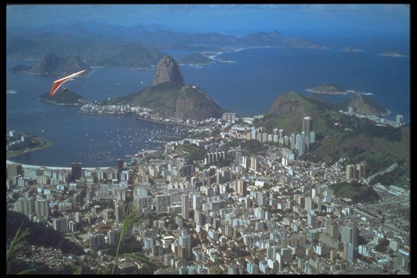 093009 Hang Glider Soaring Over Rio De Janeiro A4 Photo Print
