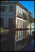093015 Colonial Building In Caraguatatuba Withstands The Tide A4 Photo Print