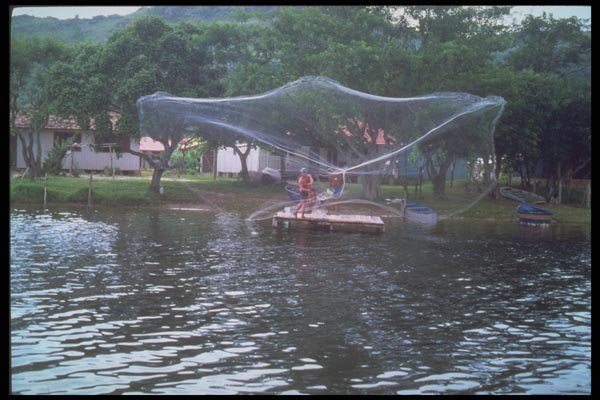 093017 Fisherman In Santa Catarina Throwing Butterfly Net A4 Photo Print