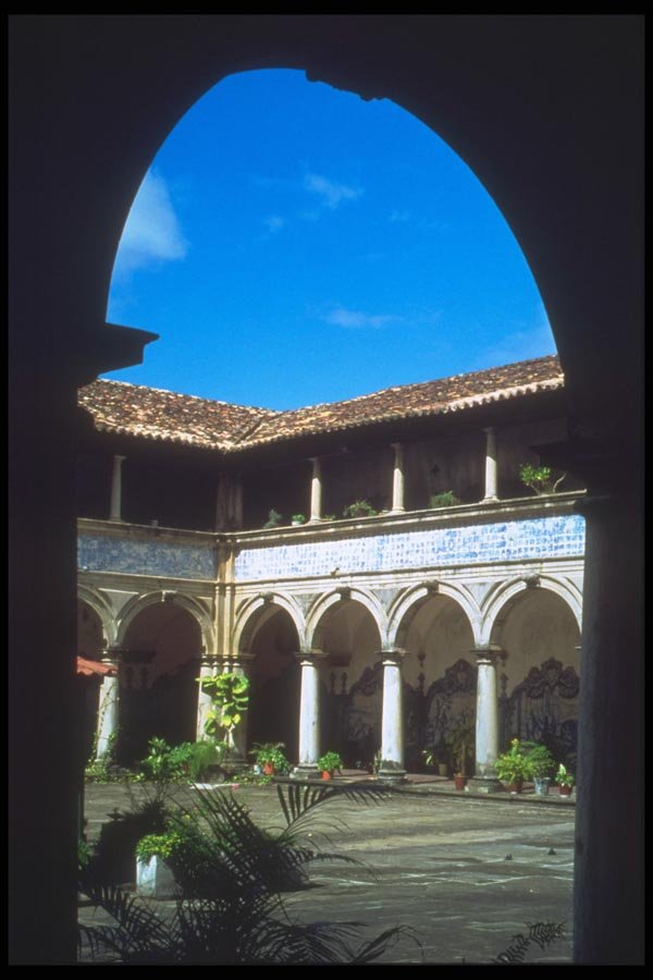 093077 Colonial Courtyard In Caraguatatuba A4 Photo Print