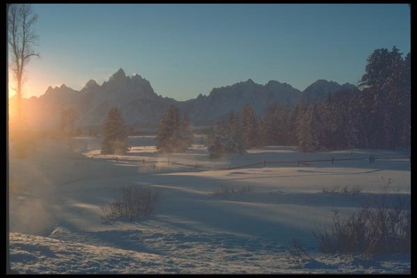 094000 Sunset, Grand Tetons A4 Photo Print