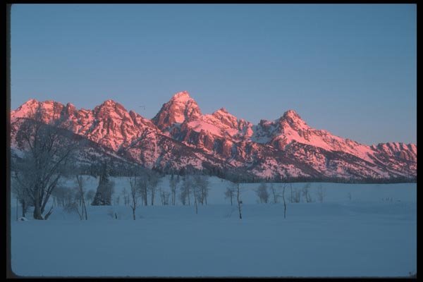 094003 First Light, Tetons A4 Photo Print