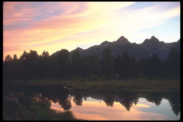 094047 Spring Sunset, Tetons A4 Photo Print