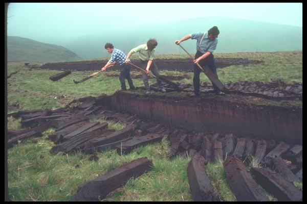 095062 Simon Jones And Sons Cutting Peat In Bwlch y Groes Pass A4 Photo Print