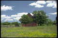 097001 Red Barn With Trees And Corral A4 Photo Print