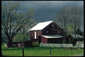 097009 Red Barn With White Gingerbread Roof A4 Photo Print