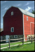 097014 Red Barn With Stone Foundation A4 Photo Print