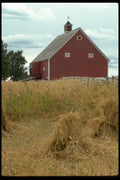 097015 Red Barn With Cupola A4 Photo Print