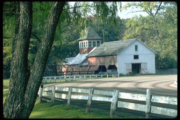 097067 Old Horse Barn And Track A4 Photo Print
