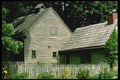097068 Old Gray Farmhouse And Picket Fence A4 Photo Print