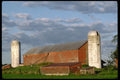 097086 Large Red Barn And Two Silos A4 Photo Print