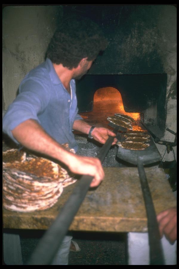 098046 Preparing Bread During Ramazan Fast, Tell Abyad, Syria A4 Photo Print