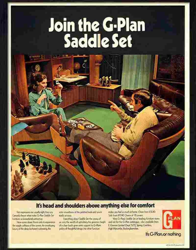 0H join the g plan saddle set furniture 1970s Advert A4 Photo Print