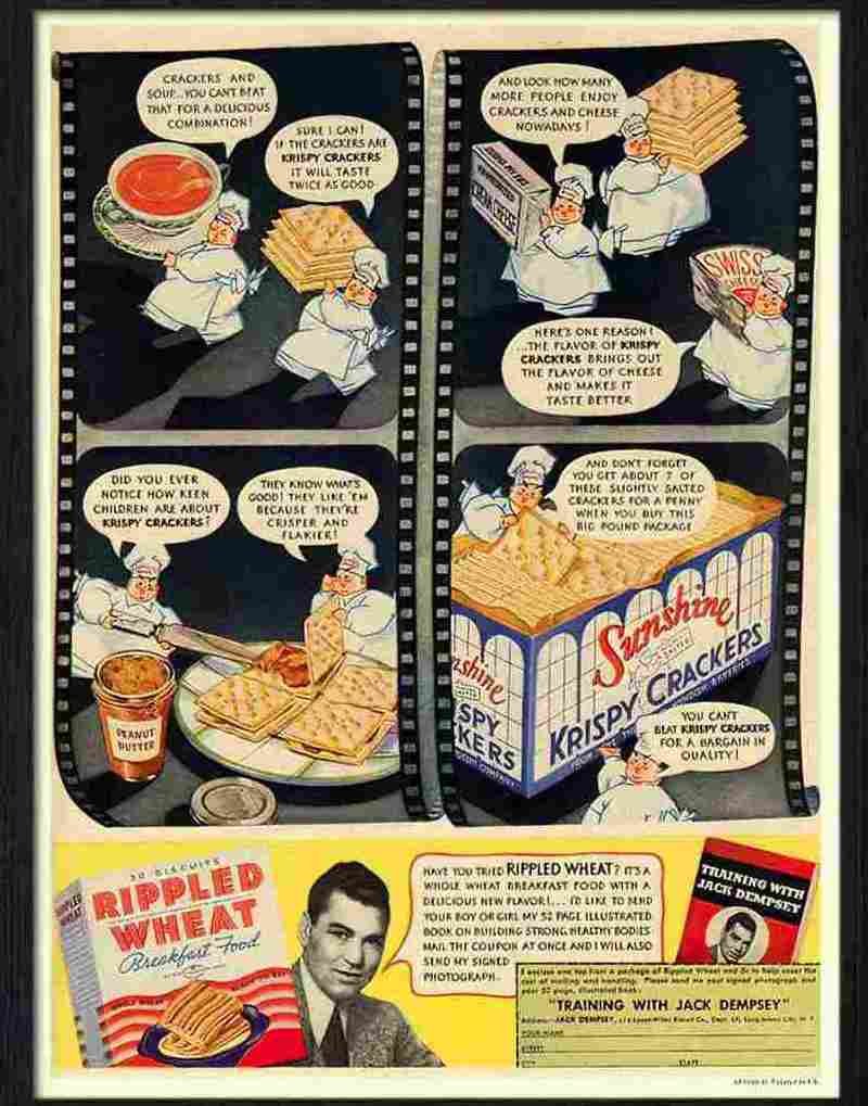 0H rippled wheat crackers jack dempsey boxing 2 Advert A4 Photo Print