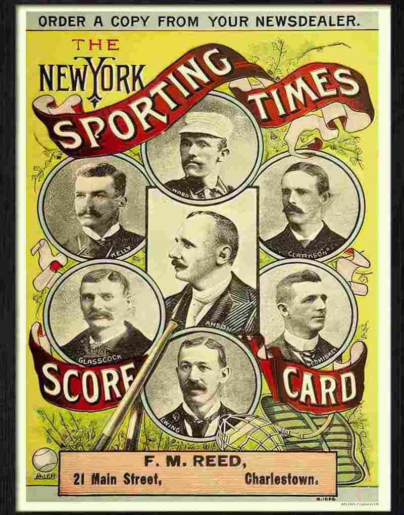 0K new york sporting times baseball score card Advert A4 Photo Print