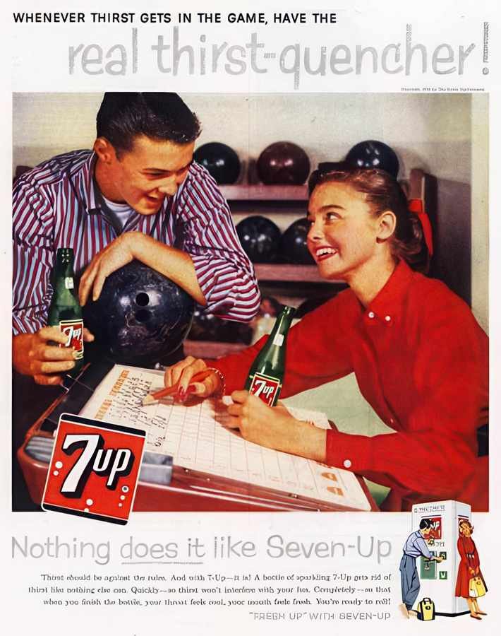 0L Seven Up Bowling Vintage Advert A4 Photo Print