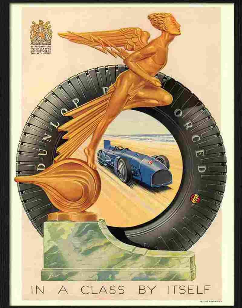 0X dunlop tyres bluebird racing Advert A4 Photo Print