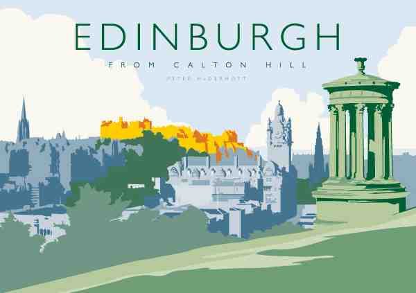 1 Edinburgh Calton Hill Vintage Advert A4 Photo Print