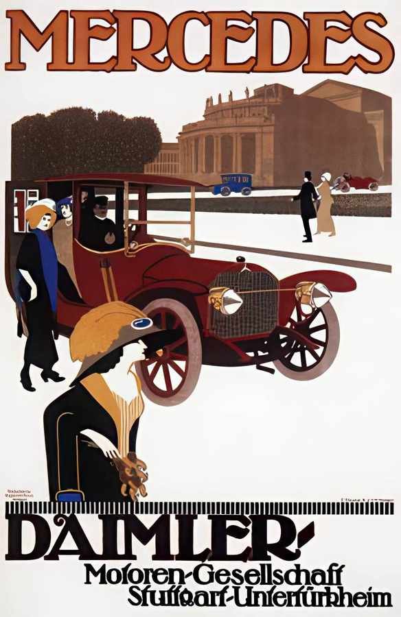 1 Mercedes 1912 Vintage Advert A4 Photo Print