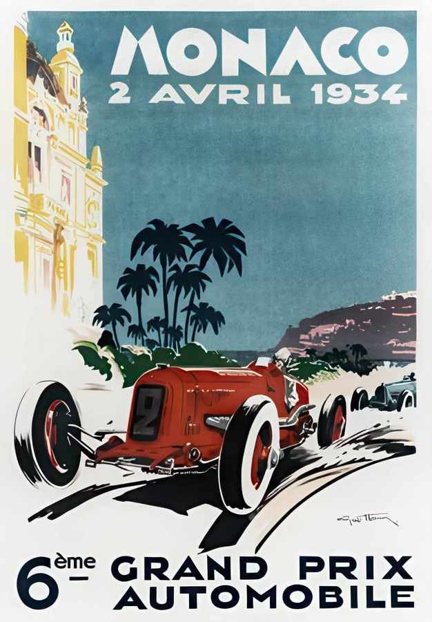 1 Monaco Grand Prix Vintage Advert A4 Photo Print