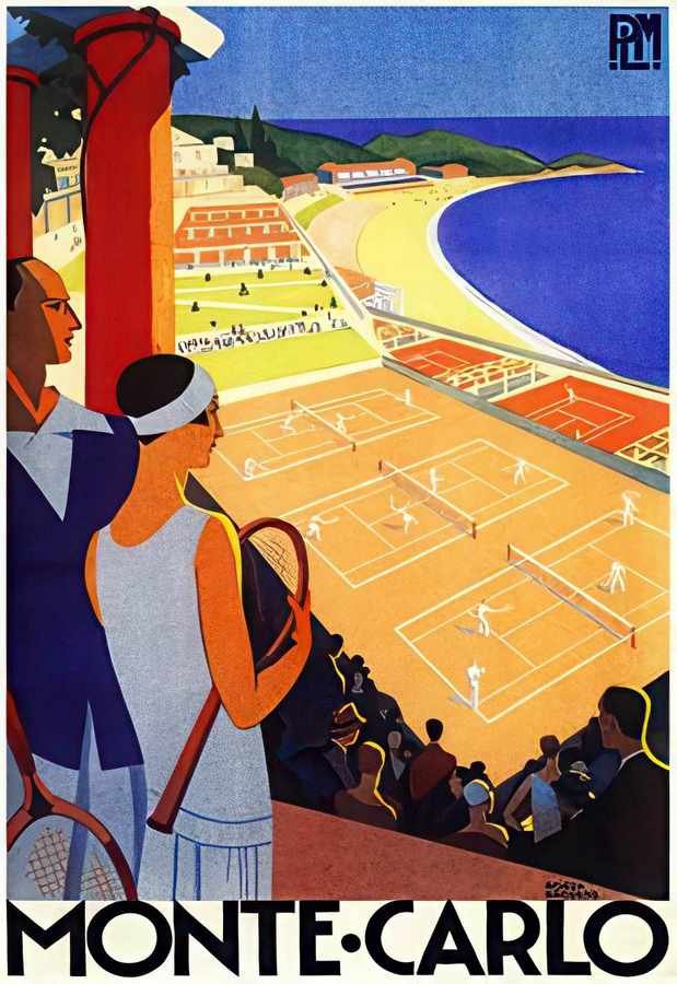 1 Monte Carlo Tenni Vintage Advert A4 Photo Print