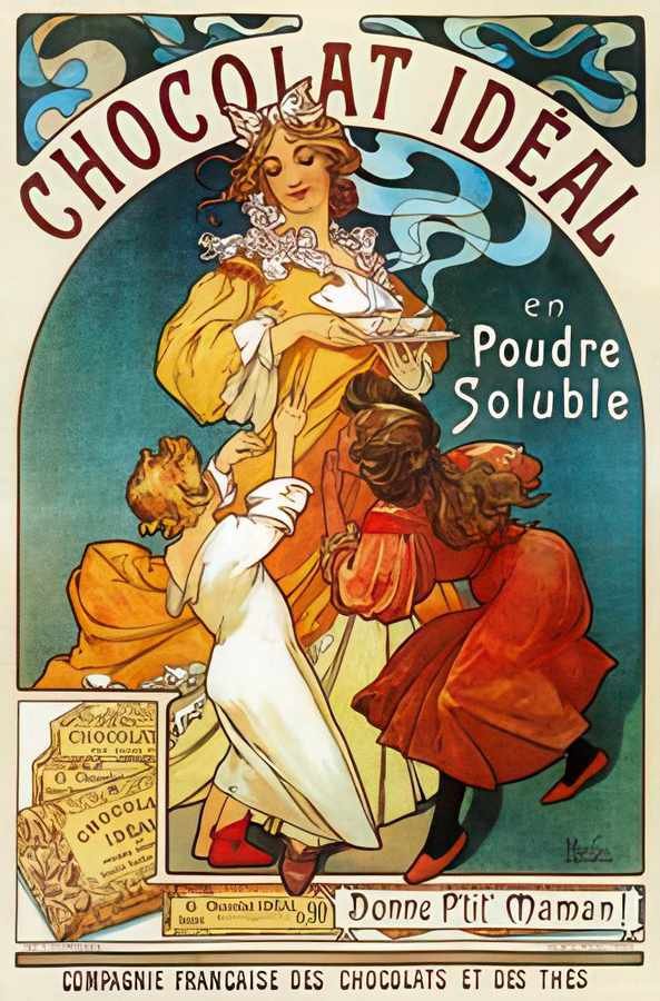 1 Mucha Chocolat I Vintage Advert A4 Photo Print