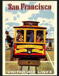 1 air travel poster 1950s san francisco Advert A4 Photo Print