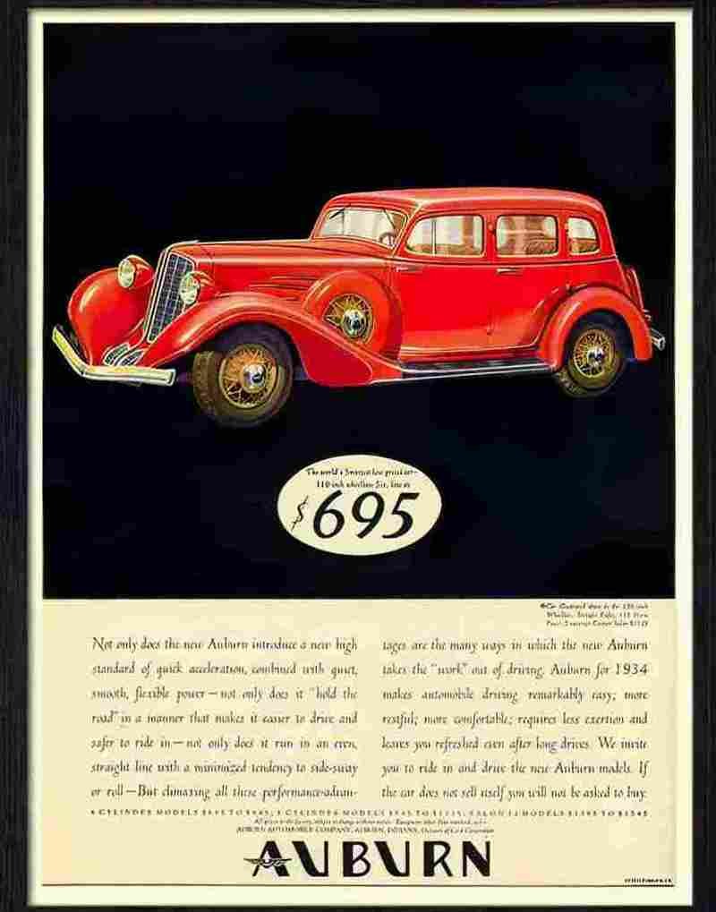 1 auburn 1930s Advert A4 Photo Print