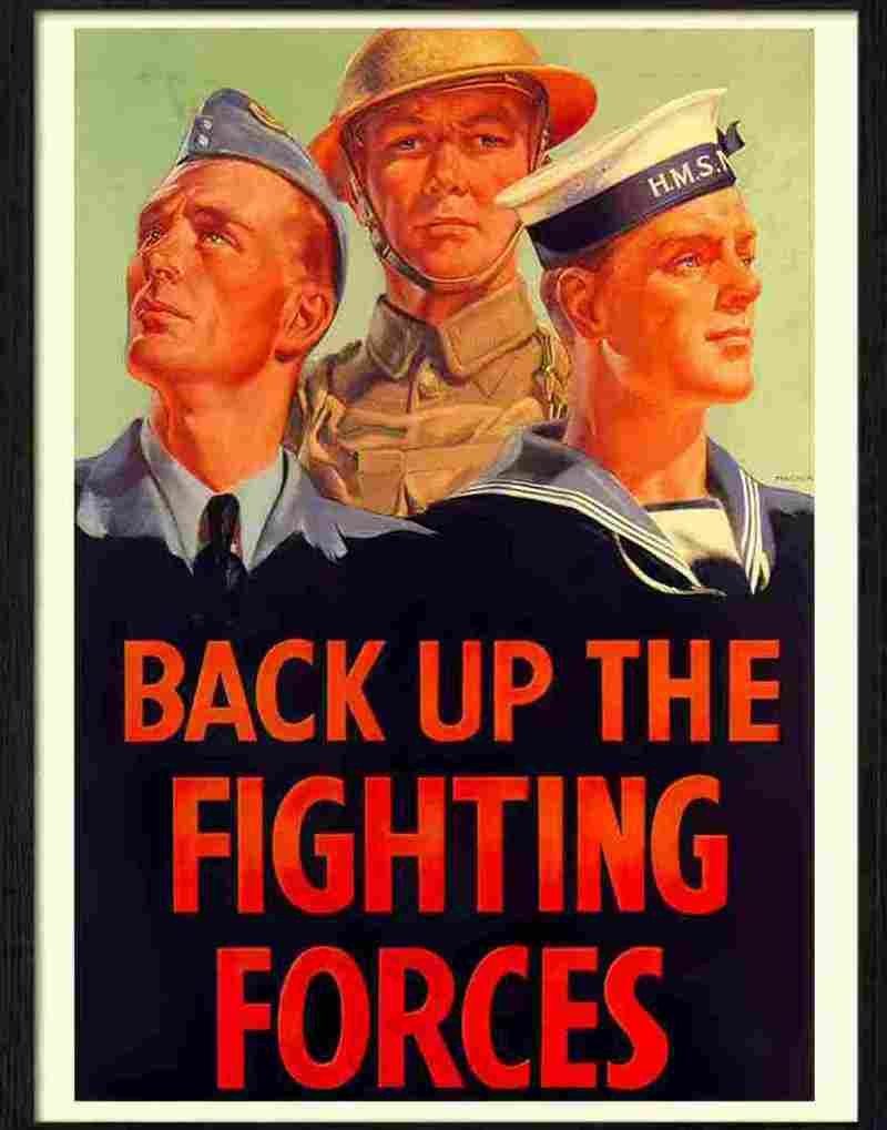 1 back up the fighting forces war poster 1940s Advert A4 Photo Print
