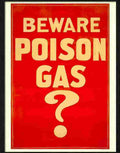 1 beware poison gas war poster Advert A4 Photo Print