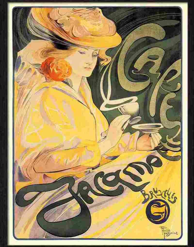 1 cafe jacqmotte fernand toussaint 1896 Advert A4 Photo Print
