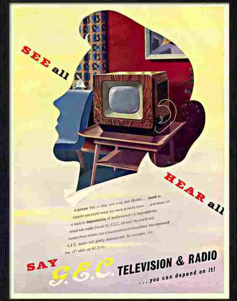 1 gec television radio advert 1950s Advert A4 Photo Print