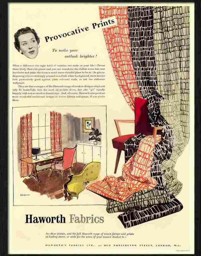 1 haworth fabric advert Advert A4 Photo Print