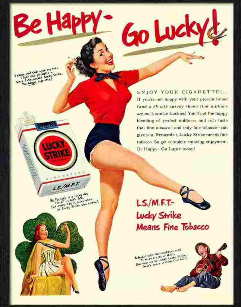 1 lucky strike cigarette advert 1950s Advert A4 Photo Print