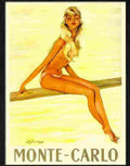 1 monte carlo domergue travel poster 1950s Advert A4 Photo Print