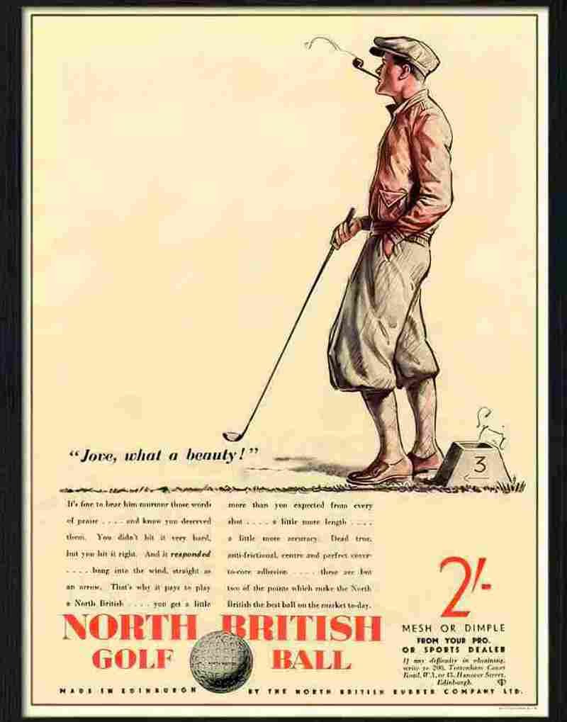 1 north british golf ball Advert A4 Photo Print