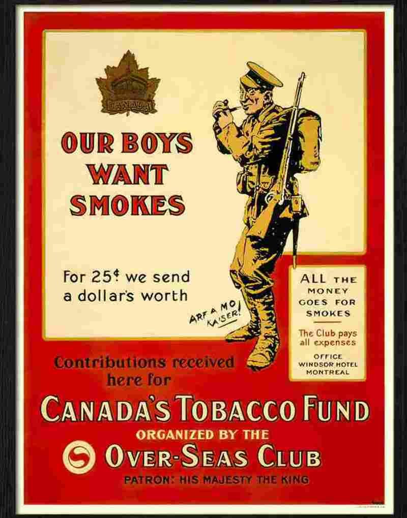 1 our boys want smokes Advert A4 Photo Print
