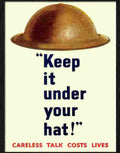 1 war poster 1940s keep it under your hat Advert A4 Photo Print