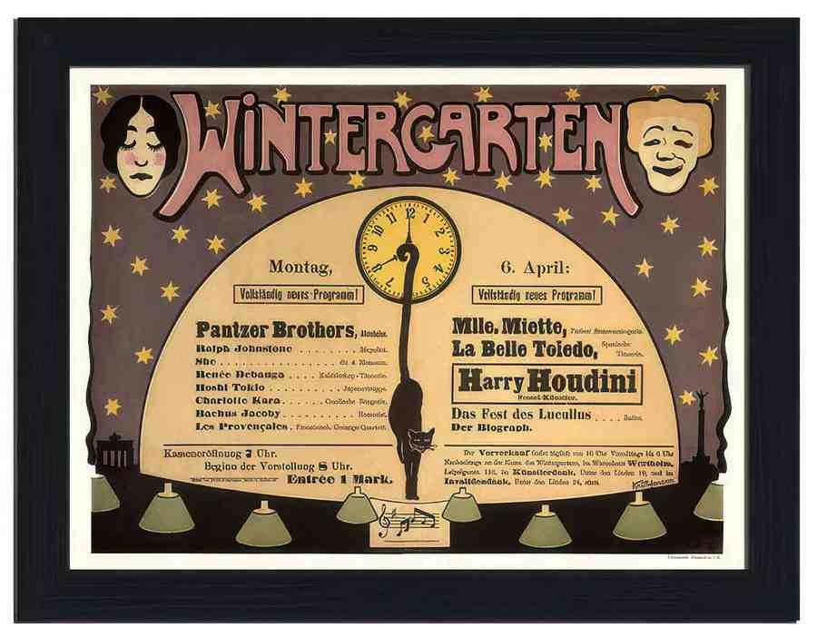 1 wintergarten harry houdini 1 Vintage Advert A4 Photo Print