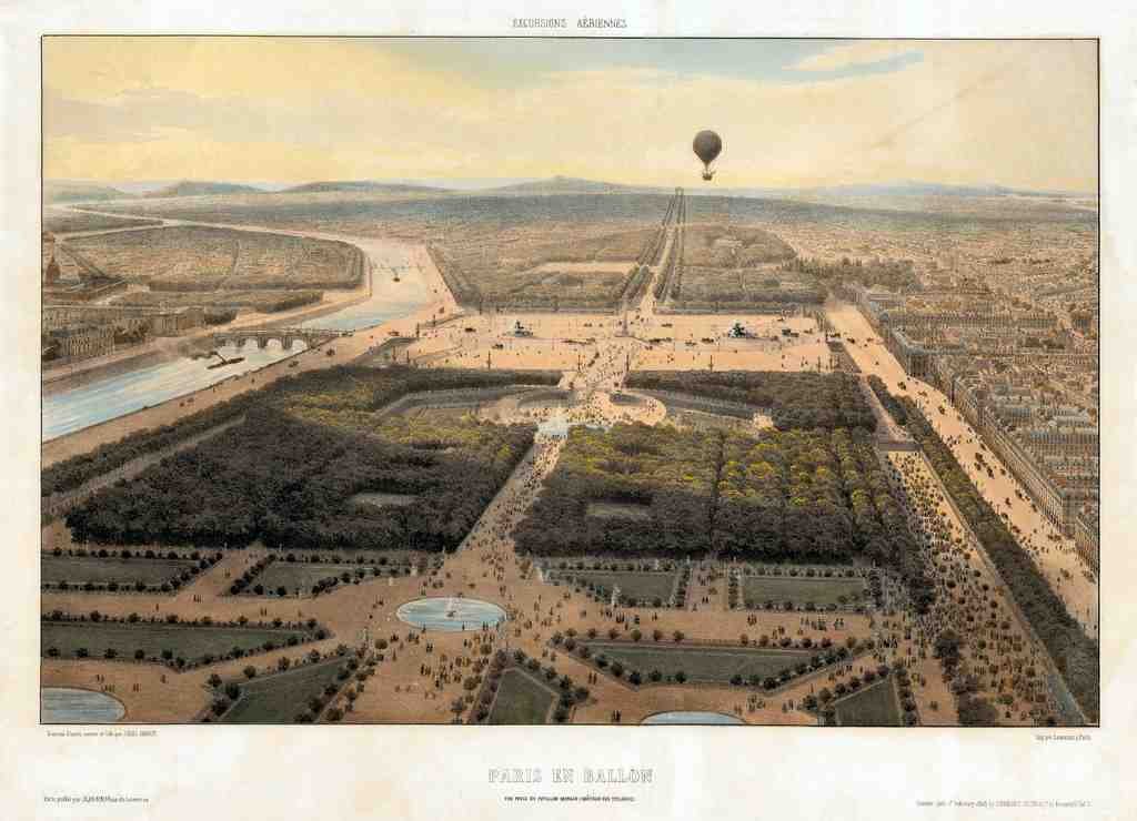 100 Paris En Ballon Vintage A4 Photo Print