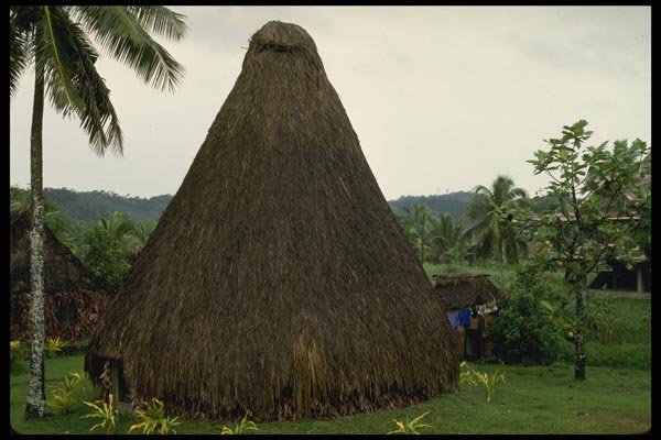 101002 Thatched Hut Bure Fijian Cultural Center A4 Photo Print