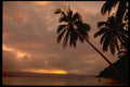 101011 Sunset, Beach And Palm Trees Qamea Island A4 Photo Print