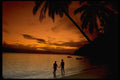 101013 Couple On The Beach At Sunset Qamea Island A4 Photo Print