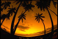 101040 Orange Sunset Vanua Levu Island A4 Photo Print