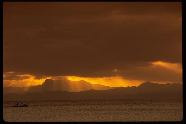 101042 Sunset Vanua Levu Island A4 Photo Print