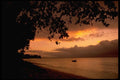101051 Sunset, Beach And Boat Taveuni Island A4 Photo Print