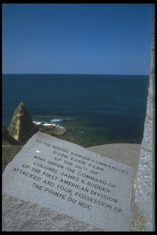 102049 Plaque On Monument To Ranger Commandoes, Pointe Du Hoc A4 Photo Print