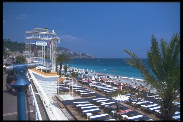 102095 Nice, Private Beaches A4 Photo Print