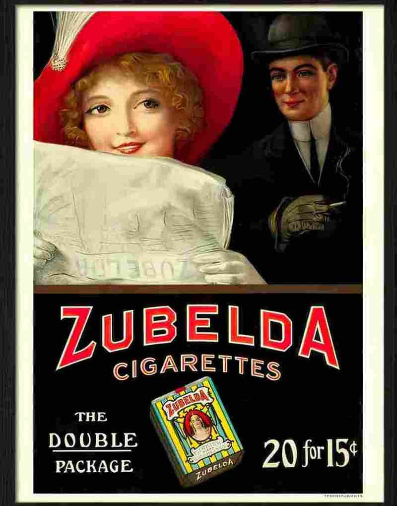 104 zubelda cigarettes Advert A4 Photo Print