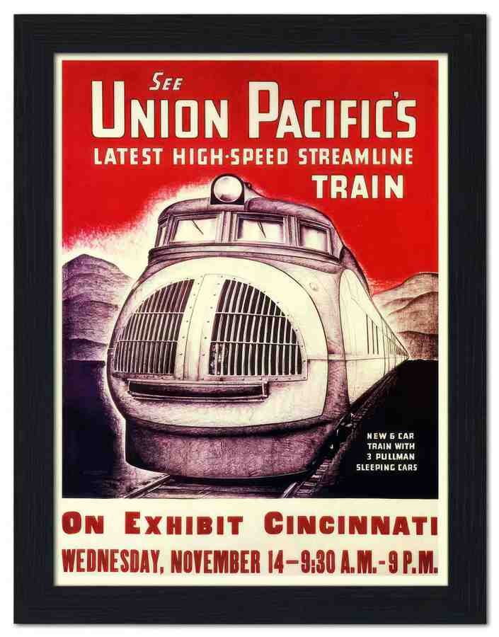 1048 union pacific railway train poster 1940s 2 Vintage Advert A4 Photo Print